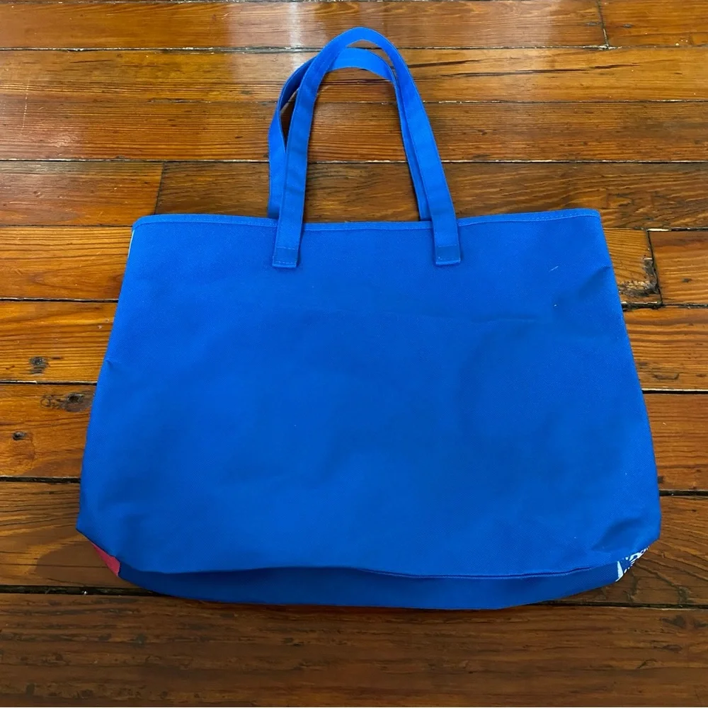 Retro Lancome Atelier Ize Blue Paris Print Canvas Tote